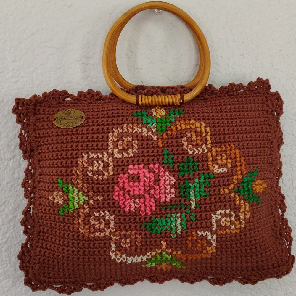Mini Embroidered %100 Handmade Crochet š§¶Hand Bag - Picture 4 of 13
